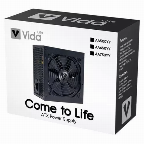 VIDA Black PSU Power Supply 500W/650W/750W Black White Desktop PC ATX 120mm Fan - Picture 14 of 18