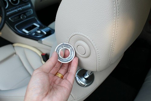 4×Silver Seat Headrest Adjust Button Trim For Benz C E GLC Class W205 W213 15-21 - Bild 10 von 12