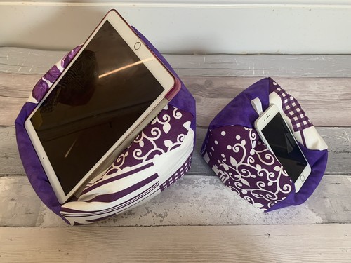 Set 2 Purple Vintage IPad Pro Kindle Tablet Holder & Phone Cushion Stands - Picture 6 of 10