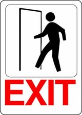 HY KO Products D-15 Self Adhesive EXIT Sign 5" X 7" - Plastic