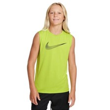 NEW Boys Nike Dri Fit Hybrid Muscle Tee, Green, Swoosh, Size XLARGE