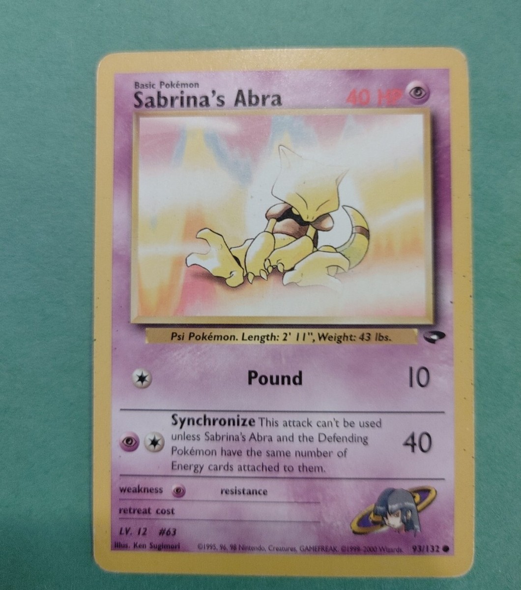 Pokemon Vintage Gym Challenge Sabrina's Abra Common (93/132) -ENN