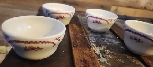 Homer Laughlin China American Rose soup bowl Dessert Restaurant cup MCM Set EUC