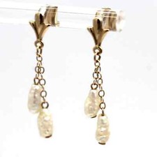 14k Yellow Gold Pear Droplet Earrings