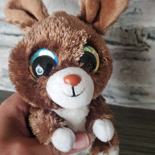 Lumo Stars Serephina Brown ULTRA LUXE Brown Plush Bunny Rabbit Sparkle Eyes 6" - Picture 5 of 8