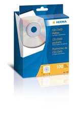 HERMA 1140 CD/DVD-Papierh&uuml;llen wei&szlig; mit Klebefl&auml;che 100 St.