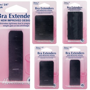 Hemline Bra Back Extenders 3 Hook 50mm Black