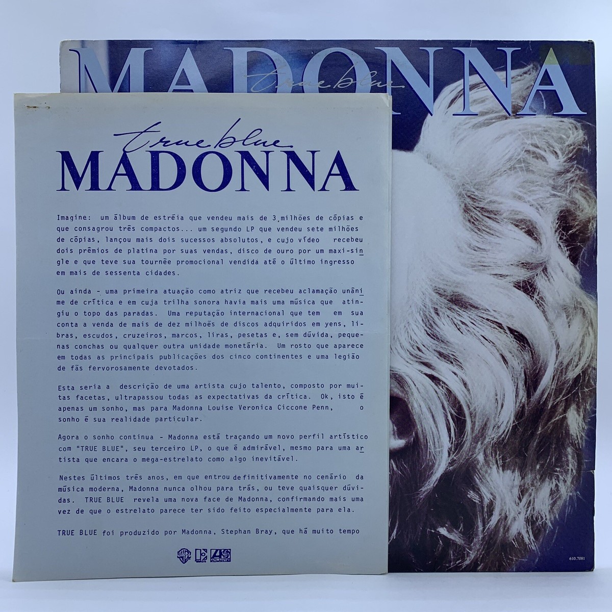 Madonna True Blue Lp Vinyl Brazil W/ Super Rare Release (3 Pages 