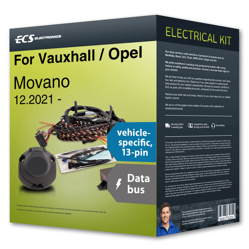 Towbar wiring kit 13-pin specific ›for VAUXHALL / OPEL Movano 12.2021- + manual