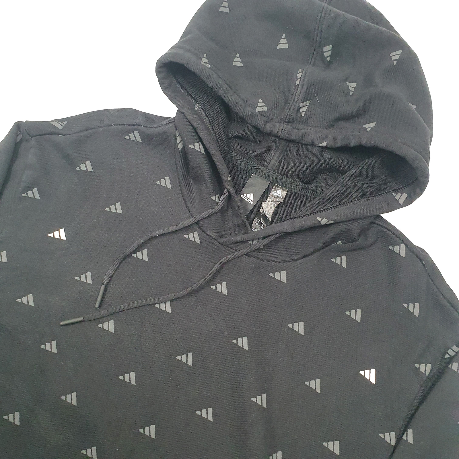 Mens ADIDAS Cotton Hoodie Jumper Sweatshirt L image 2