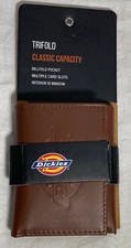 Dickies Leather Trifold ID Window Wallet Men's Brown Tan. 1 pc. 129919