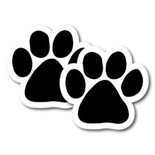 Blank Black Paw print 2 Pack Magnet Me Up Magnets Great for Car Truck SUV