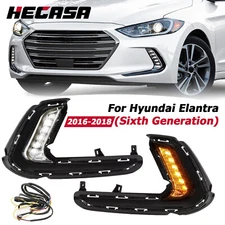 For Hyundai Elantra 2016-2018 LED Fog Lights Daytime Running Turn Signal Lights