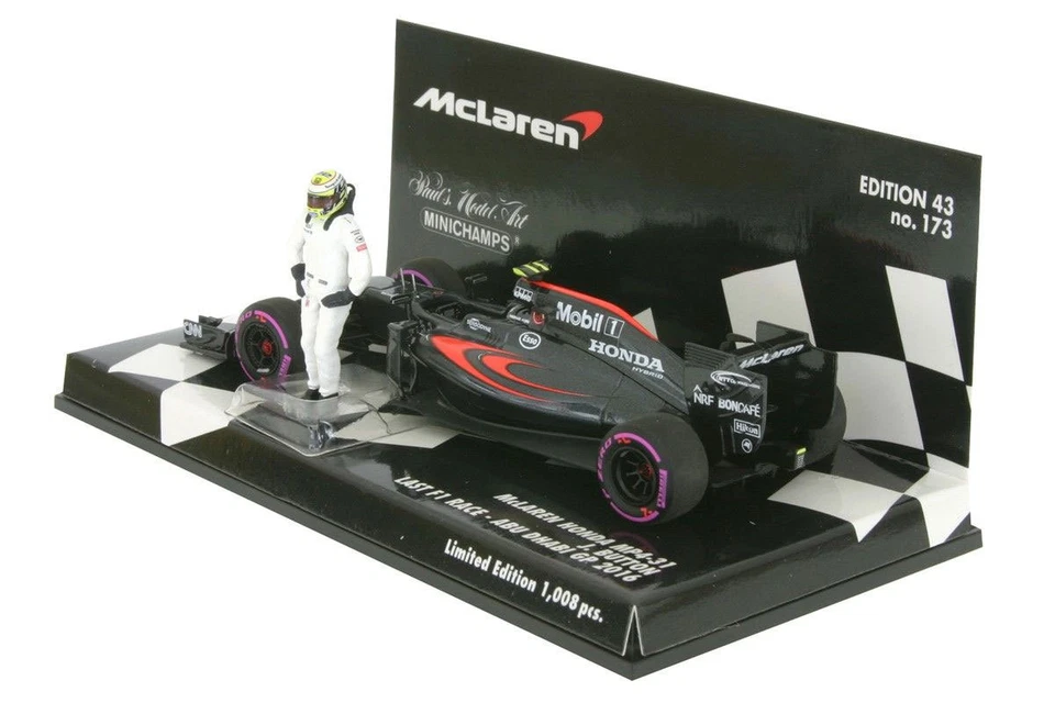 Minichamps McLaren MP4-31 #22 Abu Dhabi GP 2016 - Jenson Button escala 1/43 Foto 3 de 4