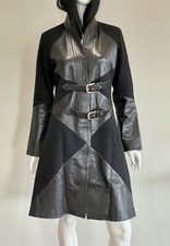 Temperley London Designer Women Leather/wool Coat Size M