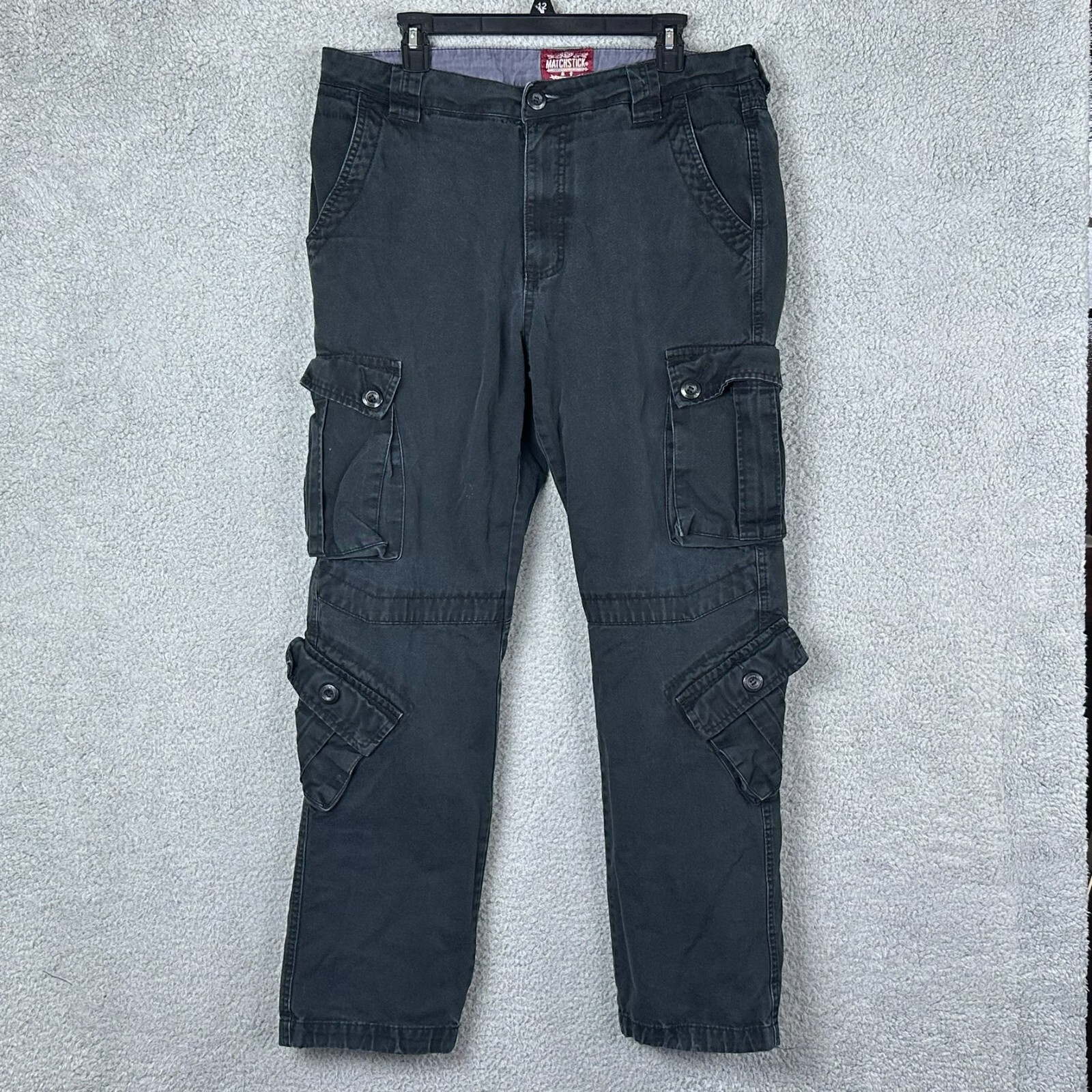 Matchstick cargo pants adult XXL 36 black outdoor hiking utility camping mens-image