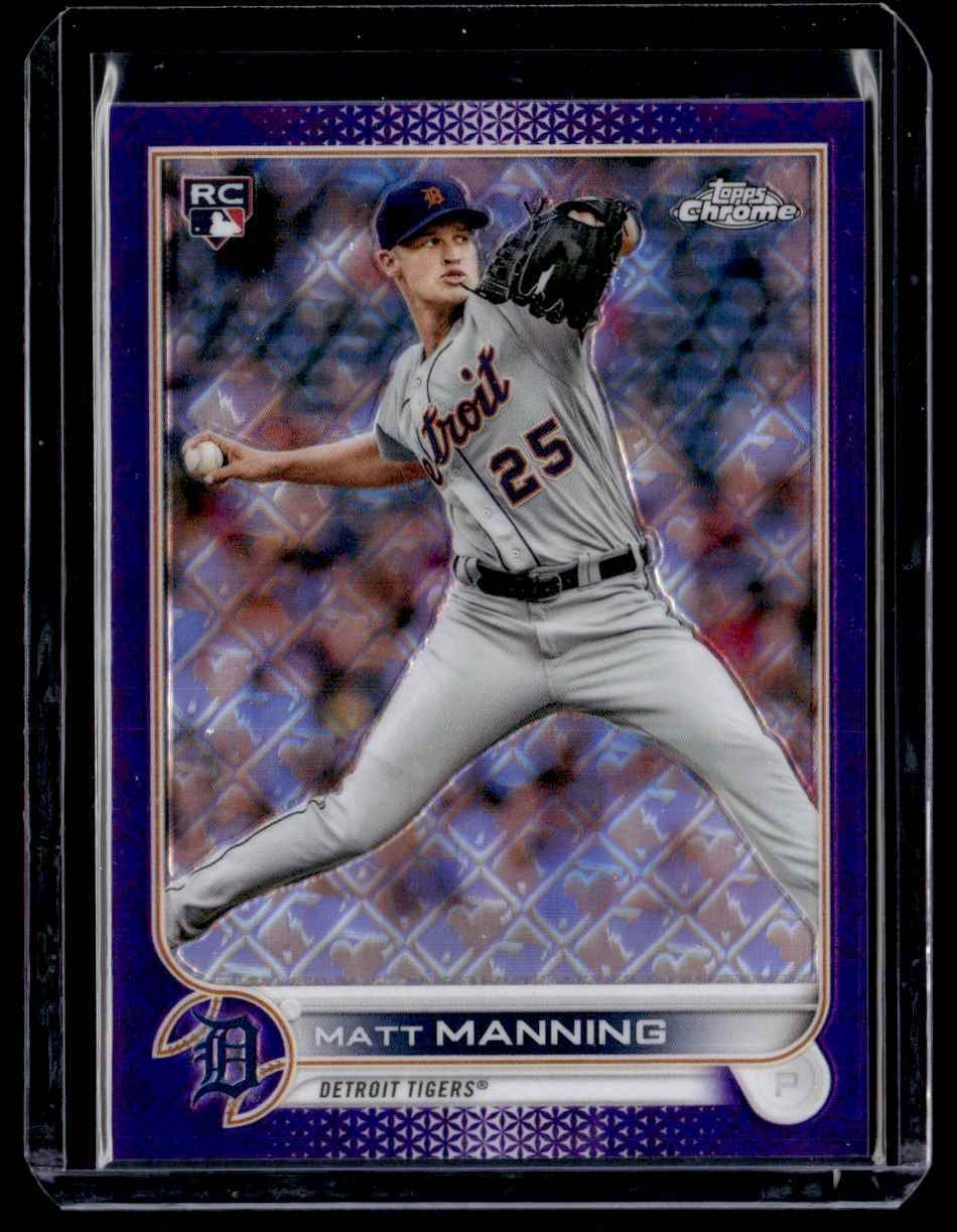 2022 Topps Chrome Logofractor Edition Purple Refractor Matt Manning RC 083/250