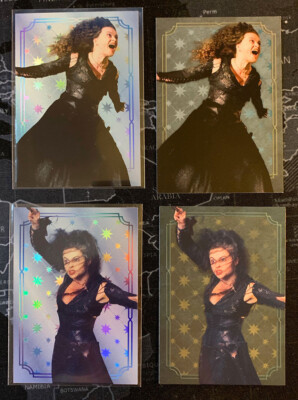 Panini Harry Potter Evolution Bellatrix Silver Rainbow foil lot 4 new rare