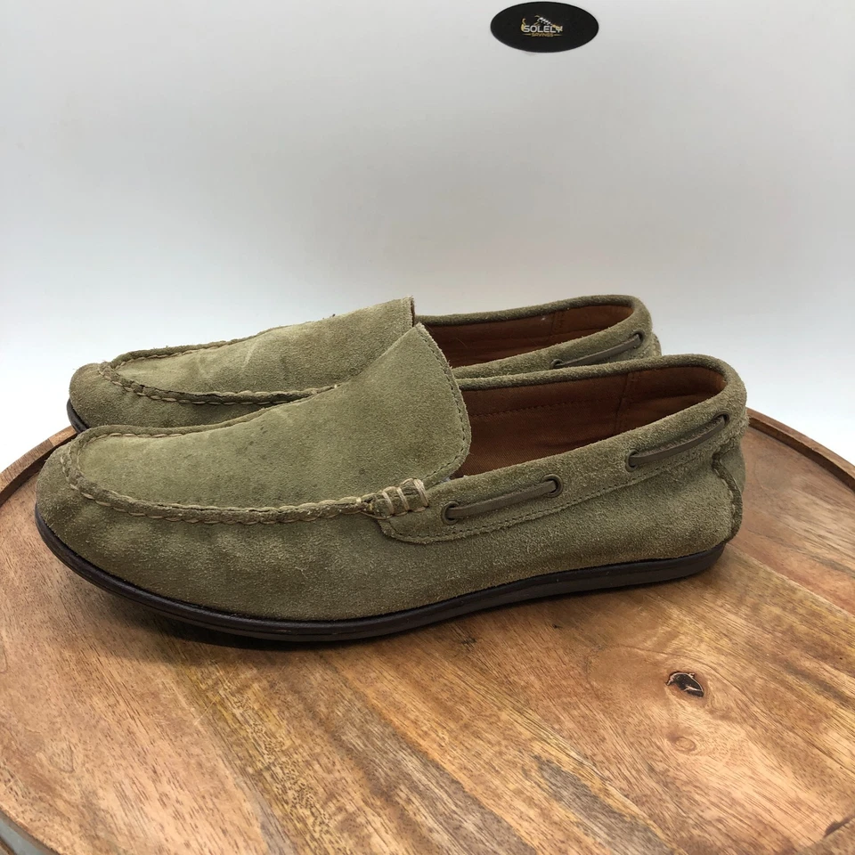 Mocasines Frye Marrón Cuero Gamuza Cómodos Sin Cordones Casa Zapatos Para Hombres Talla 6.5 Foto 3 de 4