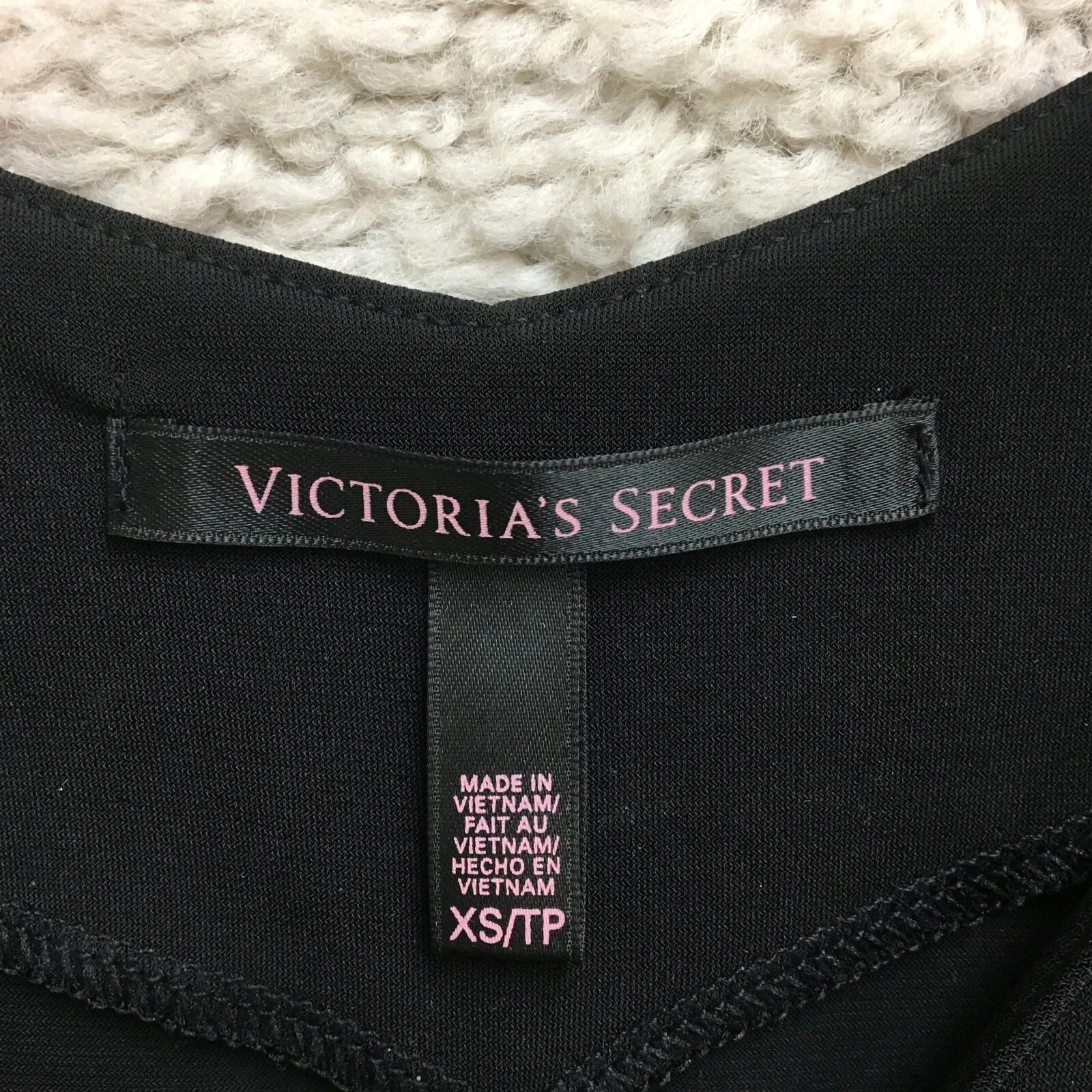 UNDERCOVER Abito Victorias Secret extra small donna nero mini scollo a V impreziosito elasticizzato