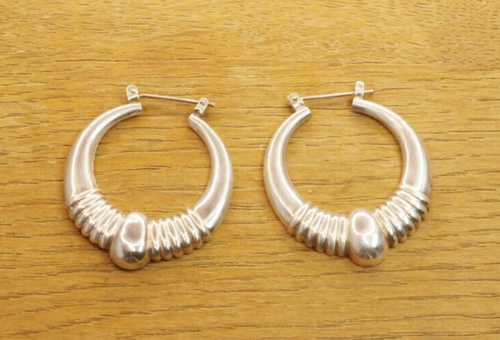 Boucles D'oreilles Pendantes Argent Massif 925 - Style Créole Ethnique - Créateur