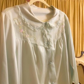 Blue Vintage Lingerie Baby light blue vintage sleeping shirt with lace around pe