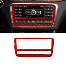 Cubierta de consola de radio de fibra de carbono roja para Mercedes Benz CLA GLA tipo B