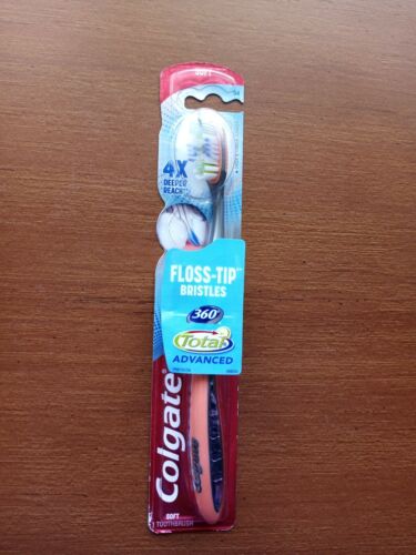 Colgate Advanced Floss-Tip Bristles 360º Toothbrush Orange/Gray *New* - Picture 1 of 3