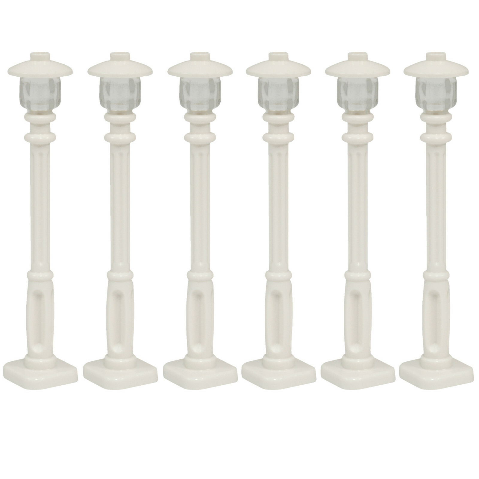 Street Lights / White Lamp Posts (8cm tall) x6 | All parts LEGO