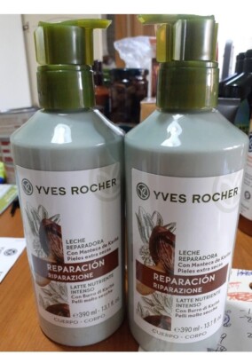 Yves Rocher 2 Körpermilch Reparatur für sehr trockene Haut Duft Butter...