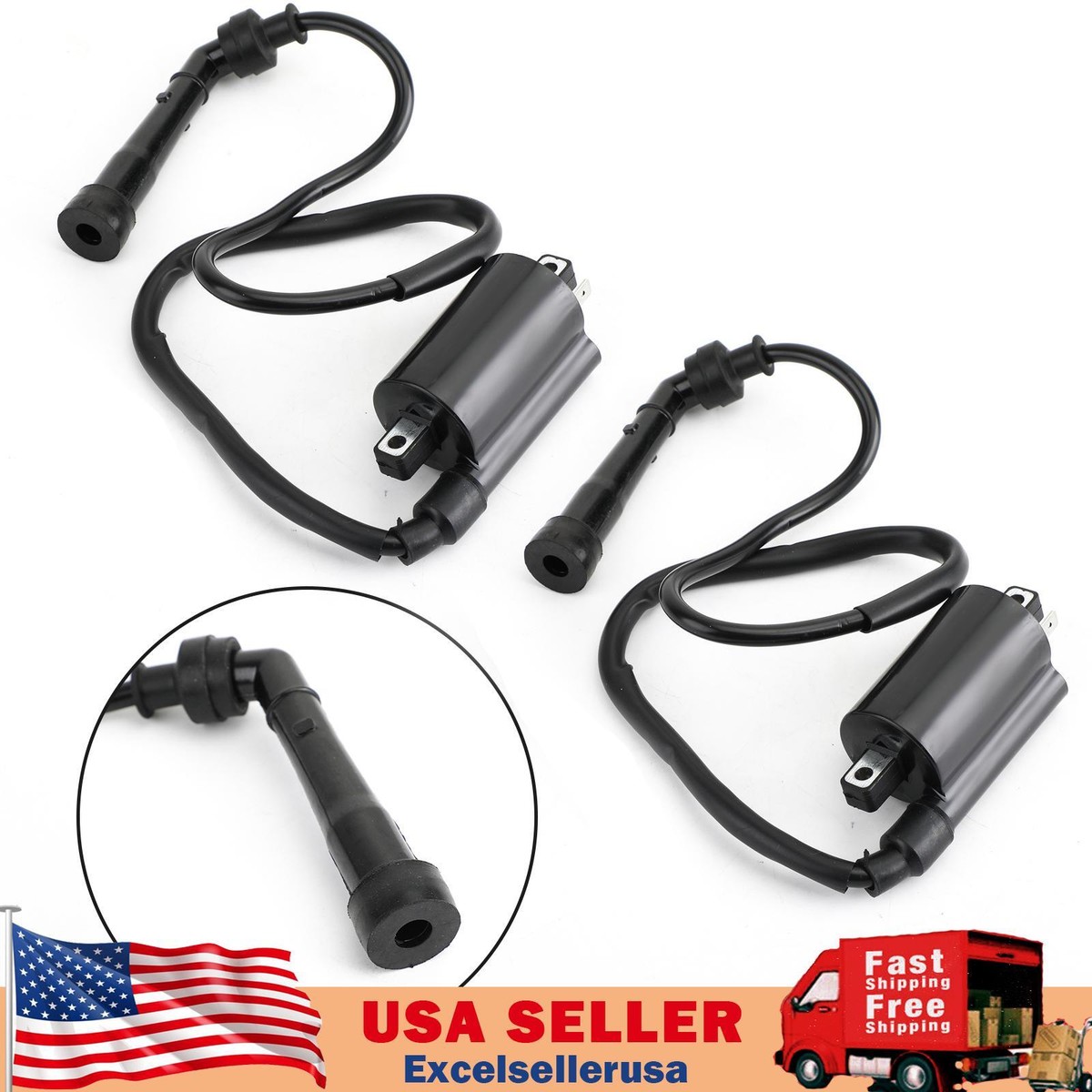 2x Ignition Coil & Spark Plug for Kawasaki EN500C Vulcan 500 Ltd
