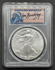 American silver eagle dollar 2021 $1 Graded F-S Type-2 Signed 1oz PCGS MS70