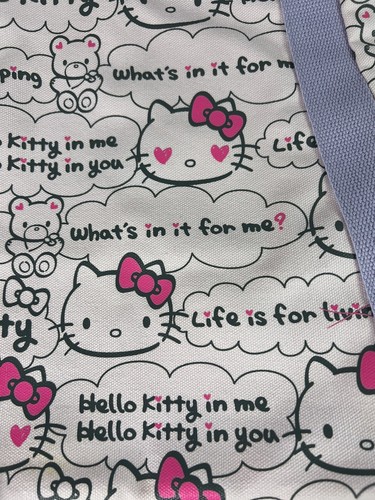 Hello Kitty Pink Canvas Tote Bag 2010 Sanrio NWT Overnight Purse - Picture 5 of 10