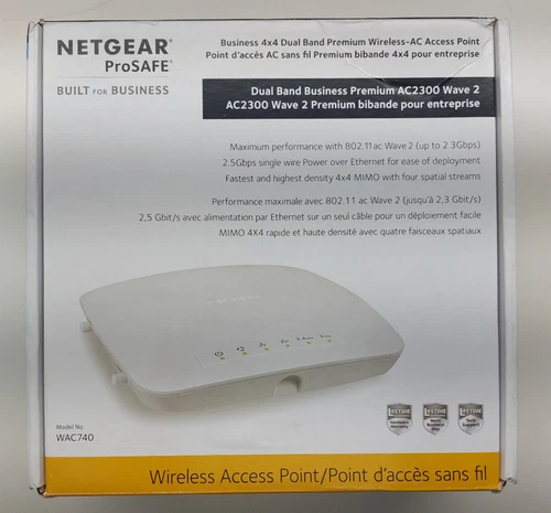 Netgear ProSAFE Dual Band Wireless AC Access Point WAC740-100NAS 606449108897