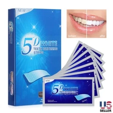 5D Teeth Whitening Strips Bleaching White Strips Non Sensitive Tooth Whitener US
