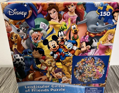 Disney Circle of Friends 150 Piece Lenticular Jigsaw Puzzle 18" Round FREE SHIPP - Picture 17 of 17
