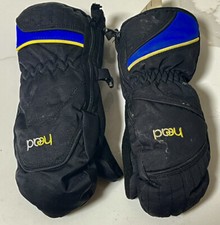 HEAD Black w/ Blue  Yellow DUPONT SORONA Child SNOW MITTENS Kids Sz Small LN