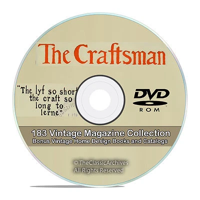 The Craftsman Magazine 183 Issue Collection, Gustav Stickley House Plans DVD V77