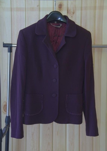 Women Jigsaw Blazer Burgundy Wool S