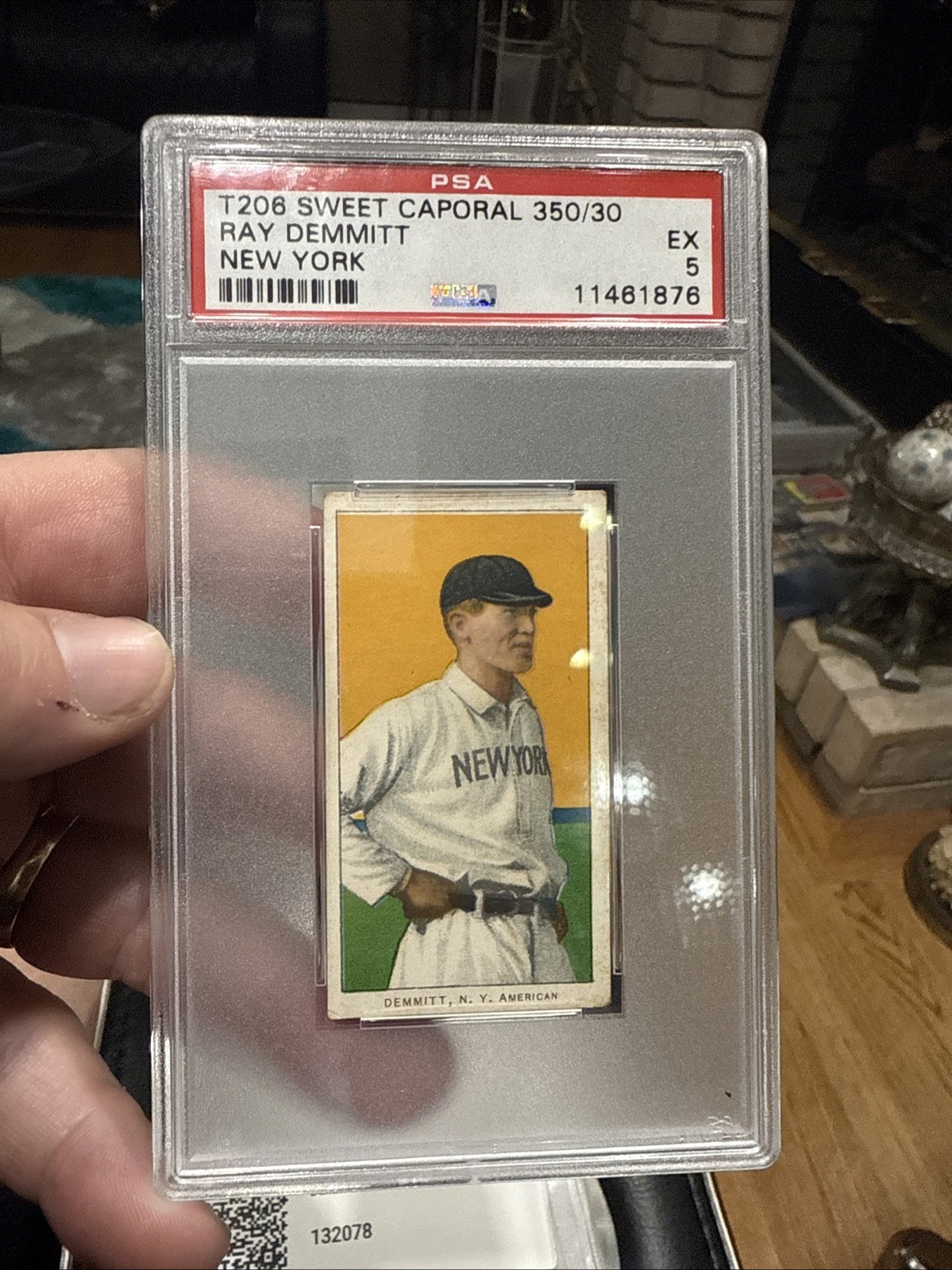 1910 T206 SwCap350 Ray Demmitt PSA 5 New York Highlanders 1909-1919
