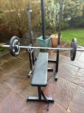 Black Squat Rack Barbell Bench Press With 20KG Weights