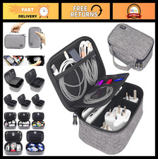 Compact Travel Electronics Organizer Case for Cables, Chargers, USB Plugs  Tech