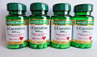 4 PACK Nature's Bounty L-Carnitine 500mg(30 ea)Heart Health New, SEALED EXP 2028