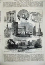 Original Old Antique Print 1874 Prince Wales Warwickshire Birmingham Packington