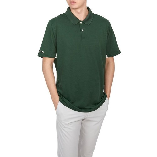 Malbon Golf Golfwear Evergreen Men's Polo Shirt ME0043 EVG WHT 125343276 - Picture 5 of 13