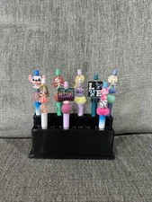 3D Printed Beaded Ink Pen Display Stand Holder 22 Holes Black Stand Only