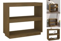 Standregal BüCherregal Raumteiler Honigbraun 80X35X71 Cm Massivholz Kiefer