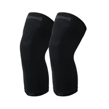 2x Knee Sleeves Copper Silver Compression Brace Support Sport Joint Injury Gel