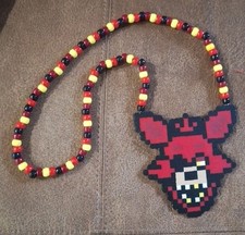 FOXY Five Nites At FREDDYS FNAF Kandi Perler Beads 17" NECKLACE Rave EDC -NEW