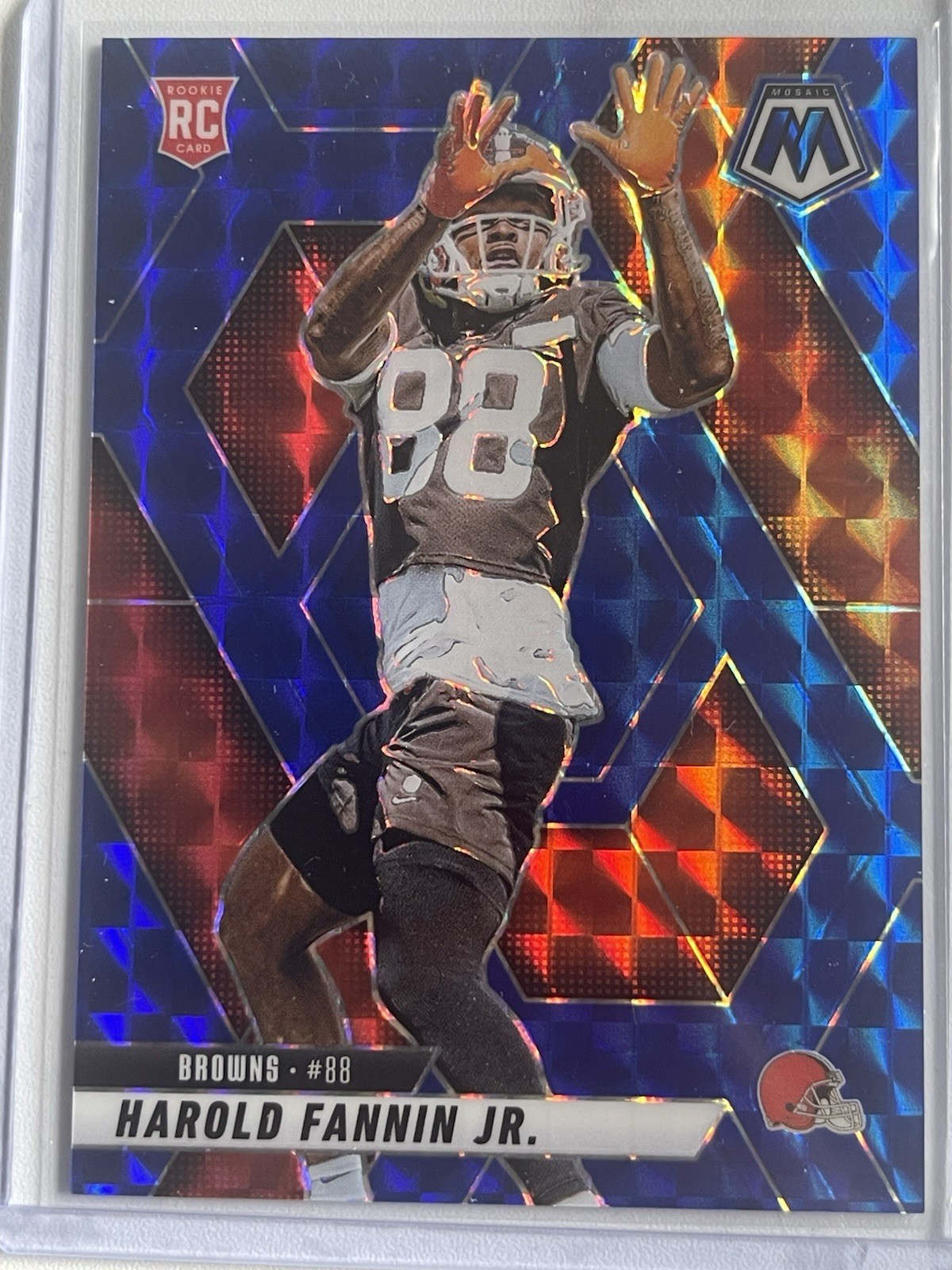 Harold Fannin Jr. 2025 Panini Mosaic Rookie Blue Mosaic Prizm /99 Browns #384